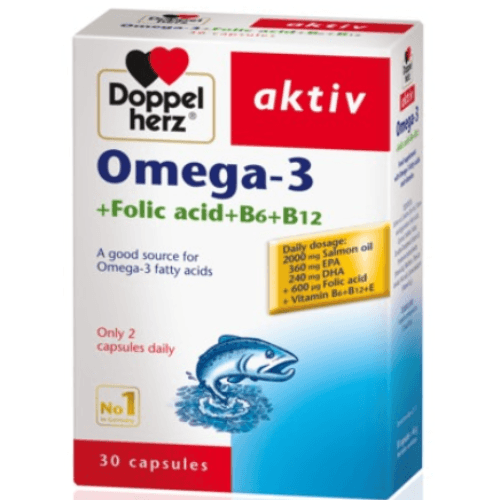 Doppelherz Aktiv Omega 3 +Folic Acid+B6+B12 30'S Caps