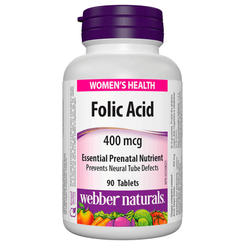 Webber Naturals Folic Acid 400Mg Tablets - 90'S