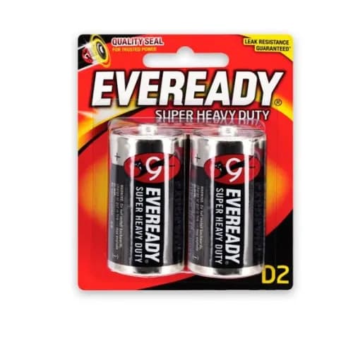 Eveready Super Heavy Duty D2 Batteries 2 Per Pack