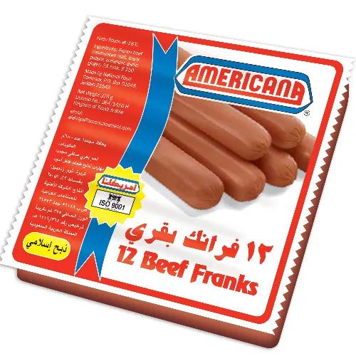 Americana Frozen 12 Beef Franks 375 Gr