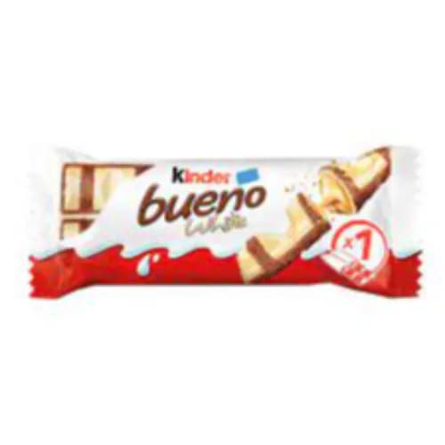 Kinder Bueno White Chocolate Bars Filled With Hazelnut Cream 2 Pieces 39G