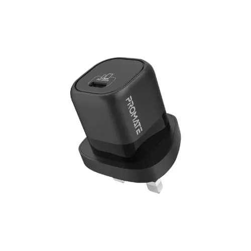 Promate 25w USB-C Power Delivery Wall Charger UK-Black