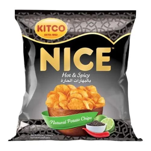 Kitco Nice Hot & Spicy Potato Chips Artificial Colors Free 23 X 14G