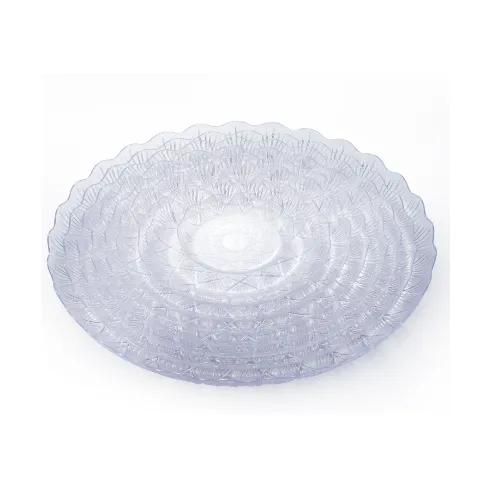 Food Pack Crystal 20Cm Plastic Plates 5 Per Pack