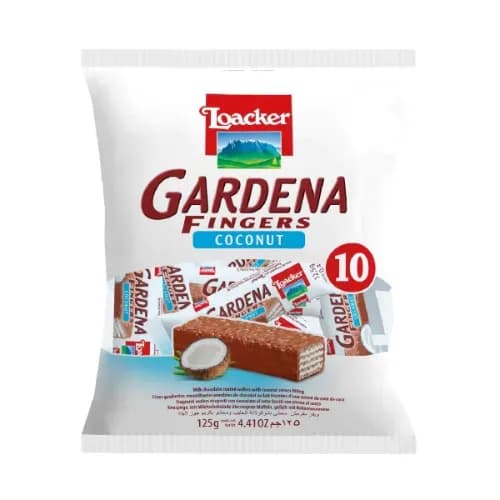 Loacker Gardena Fingers Milk Chocolate Coated Wafers With Coconut Cream Filling 10 Pieces 125G