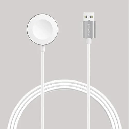 Promate USB-A Charging Cable For Apple Watch , mfi Certified - 5w White.