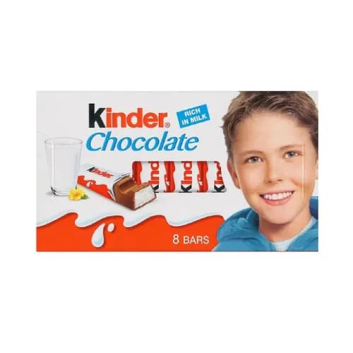 Kinder Milk Chocolate Bars 8 Pieces 100G