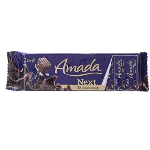 Amada Next Mini Dark Chocolate Coated Wafers Filled With Hazelnut Cream (18 Pieces) 117 Gr