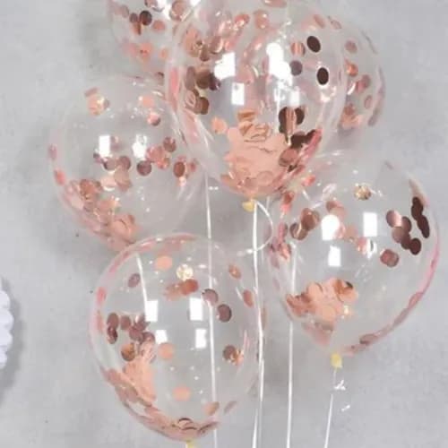 Rosegold Confetti Balloons - Non Inflated