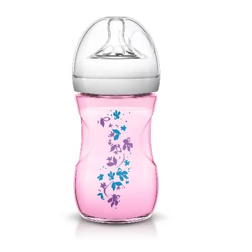 Baby Plus Pink 125Ml Feeding Bottle With Silicone Teat - Bpa Free 1 Pcs