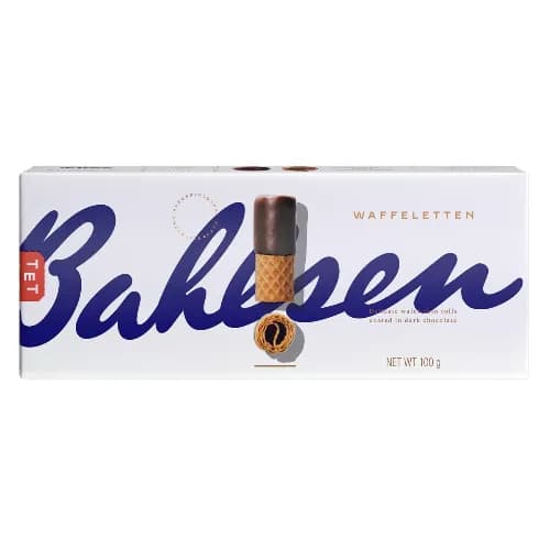 Bahlsen Waffeletten Dark Chocolate Wafer Rolls - No Added Preservatives, No Added Artificial Colors, No Added Hydrogenated Fats 100 Gr