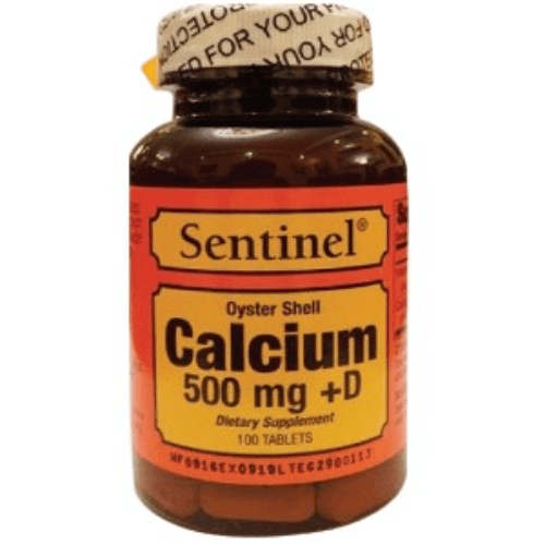 Sentinel Calcium Oyster Shell 500Mg+Vit-D Tab 100S