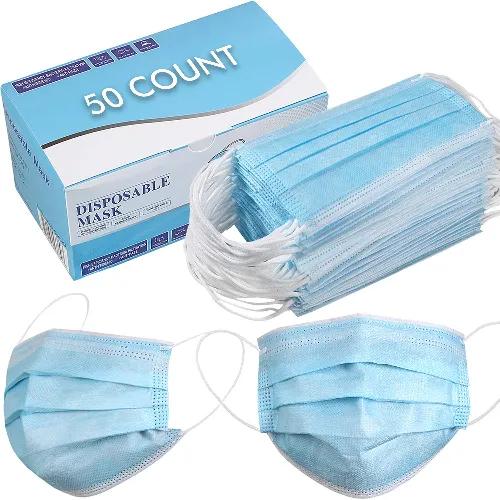 Blue Disposable Face Mask 50 Per Pack