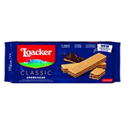 Loacker Classic Cremkakao Wafers - Gmo Free, Hydrogenated Fats Free, Preservatives Free 175G