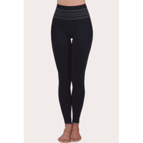 Sankom Patent Posture  Yoga Pants Black & Silver  - 028-Bs S-M