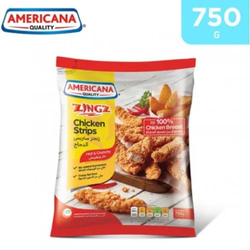 Americana Frozen Hot & Crispy Chicken Strips 750 Gr