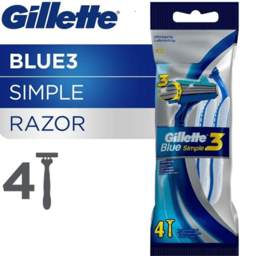 Gillette Blue 3 Simple Disp. Rzr Bag 4S