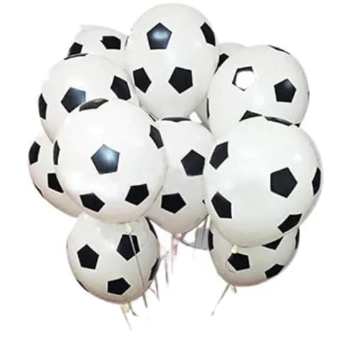 Football Printed Balloons - 5 Pc Helium Filled