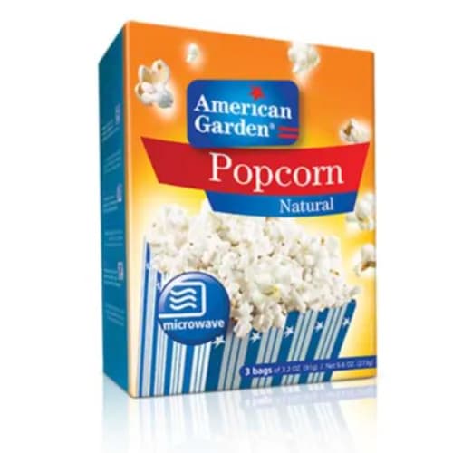 American Garden Microwavable Natural Popcorn (3 Sachets) 273 Gr