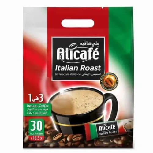 Alicafe 3In1 Instant Coffee Sachets Italian Roast 30 X 16.5 Gr