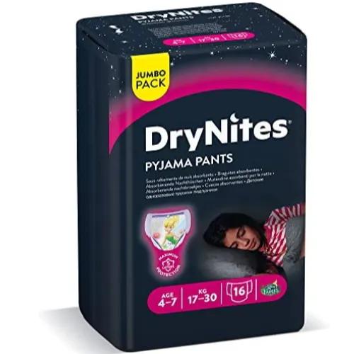 Dry Nites Pyjama Pants For Girls (4-7 Years & 17-30Kg) 16 Per Pack