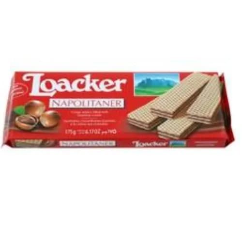 Loacker Napolitaner Wafers Filled With Hazelnut Cream - Trans Fat Free, Gmo Free 175G