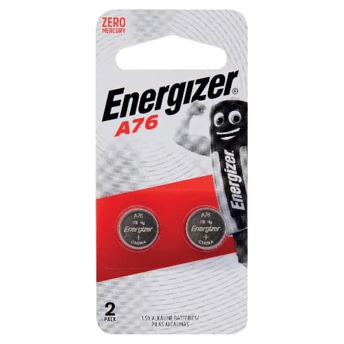 Energizer A76 1.5V Alkaline Batteries Mercury Free 2 Per Pack