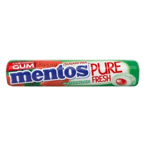 Mentos Pure Fresh Chewing Gum Watermelon Flavor Sugar Free 9 Per Pack