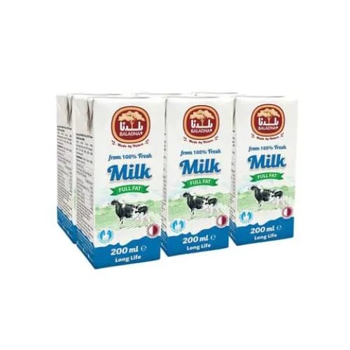 Baladna Long Life Full Fat Milk 6 X 200 Ml