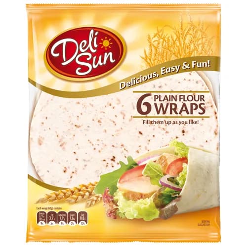 Delisun Plain Flour Wraps 6 Wraps 24Cm 360G