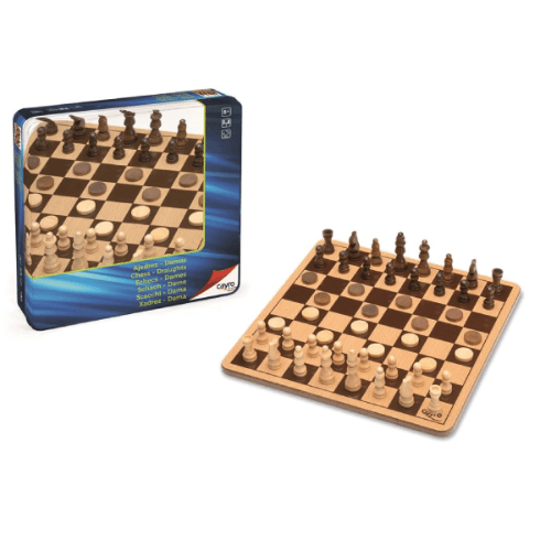 Cayro Chess Game And Draughts Metal Box(GSYW29)