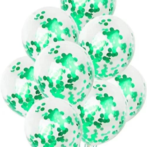 Green Confetti Balloons - Non Inflated