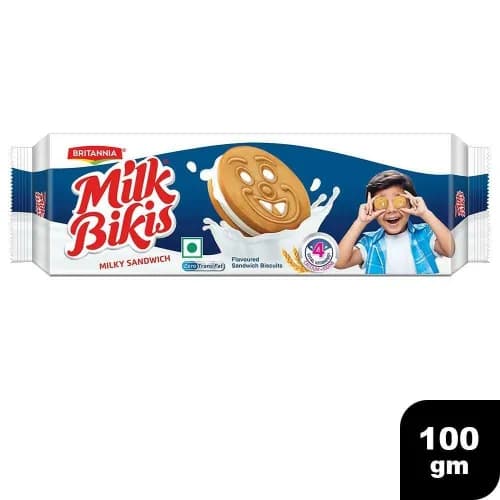 Britannia Milk Bikis Cream Biscuits 100 Gr