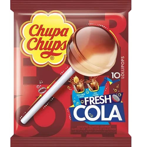 Chupa Chups Lollipops Fresh Cola Flavor (10 Pieces) 120 Gr