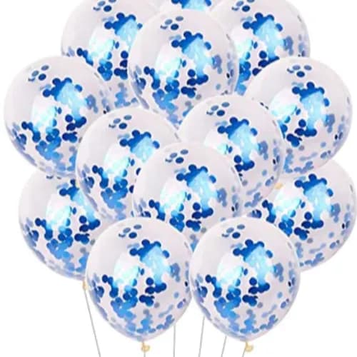 Blue Confetti Balloons  - Non Inflated