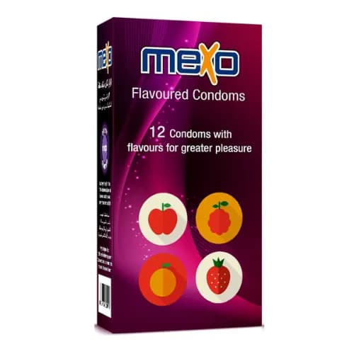 Mexo Condoms Assorted Fruit Flavors 12 Per Pack