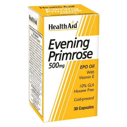 Health Aid Evening Primrose Oil With Vitamin E Capsules (500Mg) - 30'S