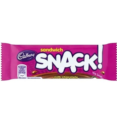 Cadbury Snack Milk Chocolate Coated Sandwich Biscuit 22 Gr