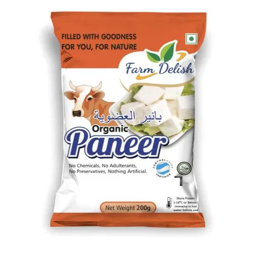 Farm Delish Frozen Organic Creamy & Tasty Paneer Cheese - Chemicals Free, Preservatives Free, Adulterants Free 200G