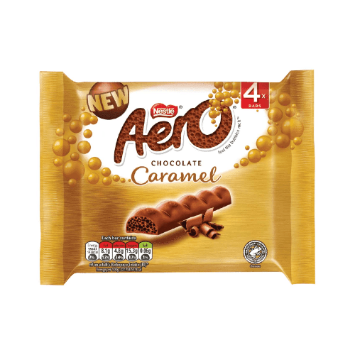 Nestle Aero Bubbly Caramel Chocolate Bar Multipack 27G X 4