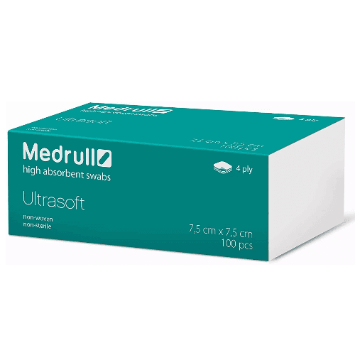 Medrull Gauze Swab Non-Woven (7.5X7.5 Cm) 4Ply Nr.100