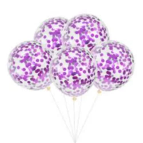 Purple Confetti Balloons - Non Inflated