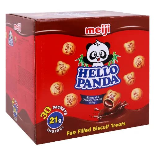 Meiji Hello Panda Biscuits With Chocolate Filling 30 X 21G