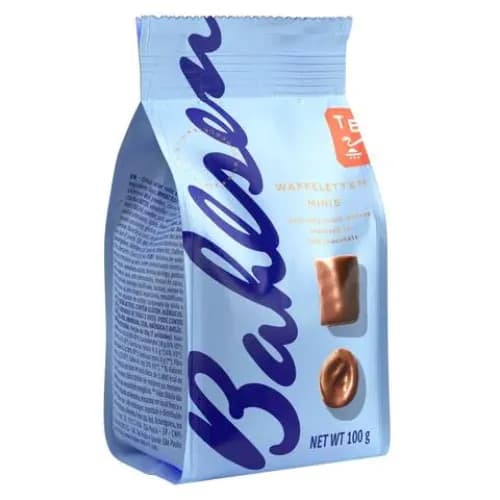 Bahlsen Waffeletten Mini Milk Chocolate Coated Wafer Rolls - No Added Preservatives, No Added Artificial Colors, No Added Hydrogenated Fats 100 Gr