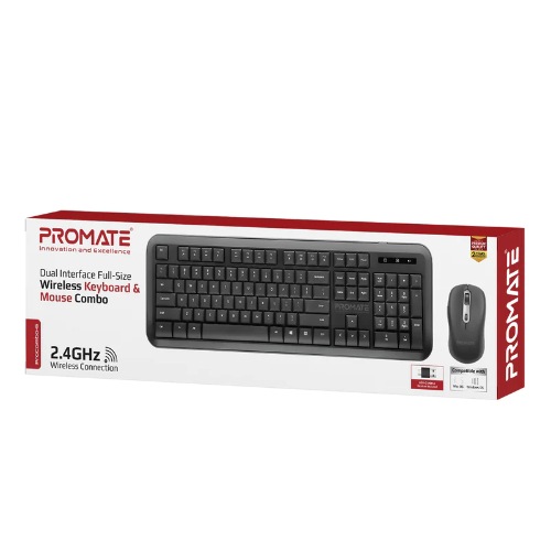 Promate Procombo-6 Dual Interface Full Size Wireless Keyboard & Mouse Combo