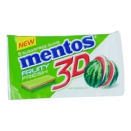 Mentos Fresh Fruity Gums Watermelon Flavor Sugar Free 5 Per Pack