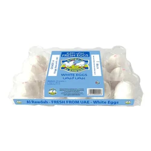 Al Rawda Large Fresh White Eggs 15 Per Pack