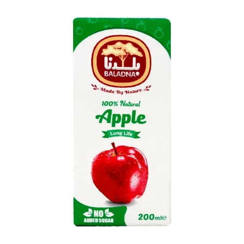 Baladna Apple Juice - No Added Sugar 200 Ml