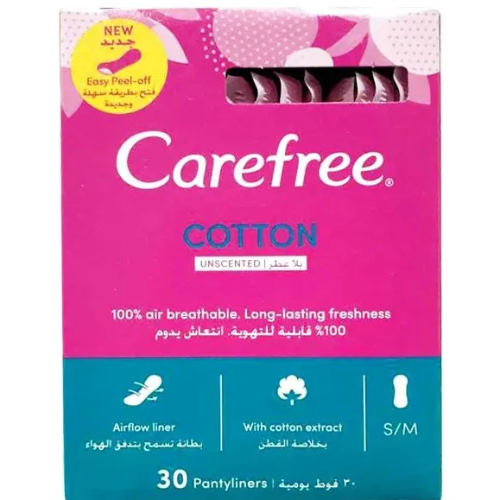 Carefree Cotton Pantyliners (Single Wrapped) - 30'S