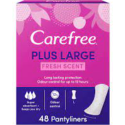 Carefree Plus Large Fresh Scent Pantyliners - 48'S